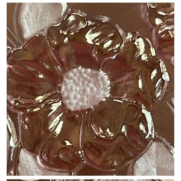 Mikasa Rosella Vintage Walther Crystal Cake Plate Floral Pink /Red Frosted 14” - Picture 7 of 8